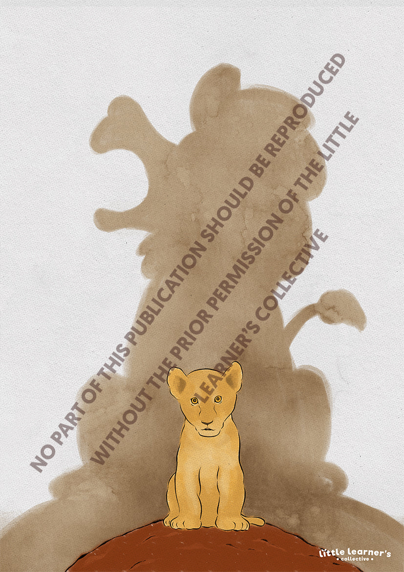 Animal Shadow: Lion Nursery Poster