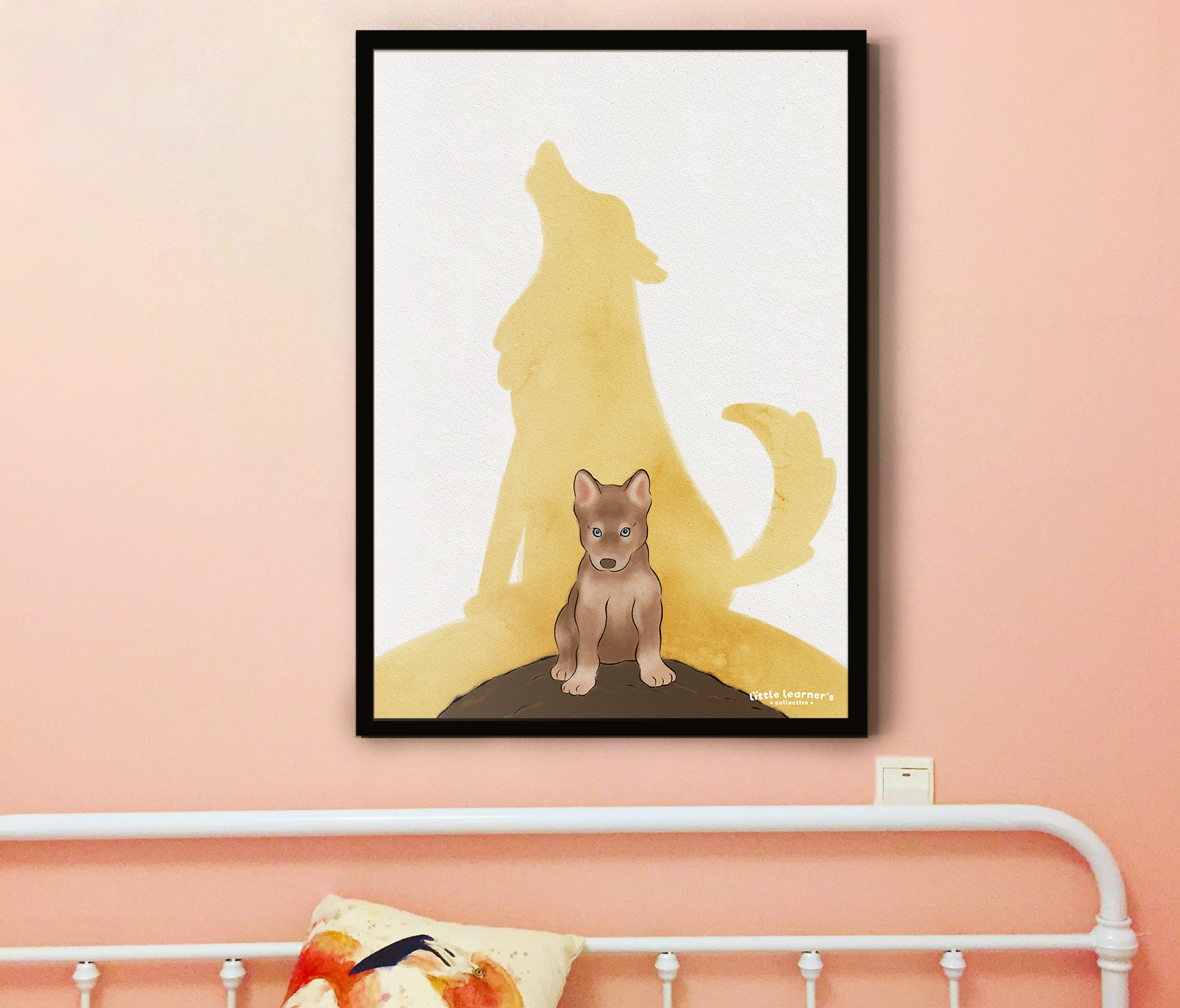 Animal Shadow: Wolf Nursery Poster