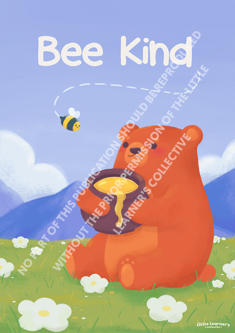 Happy Animals: Bee Kind Nursery Poster