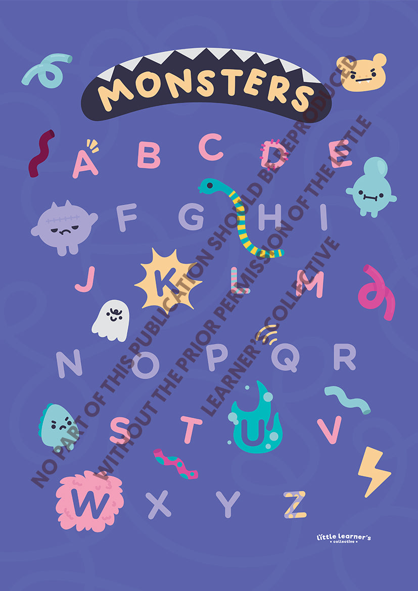 Monster Alphabet Nursery Poster