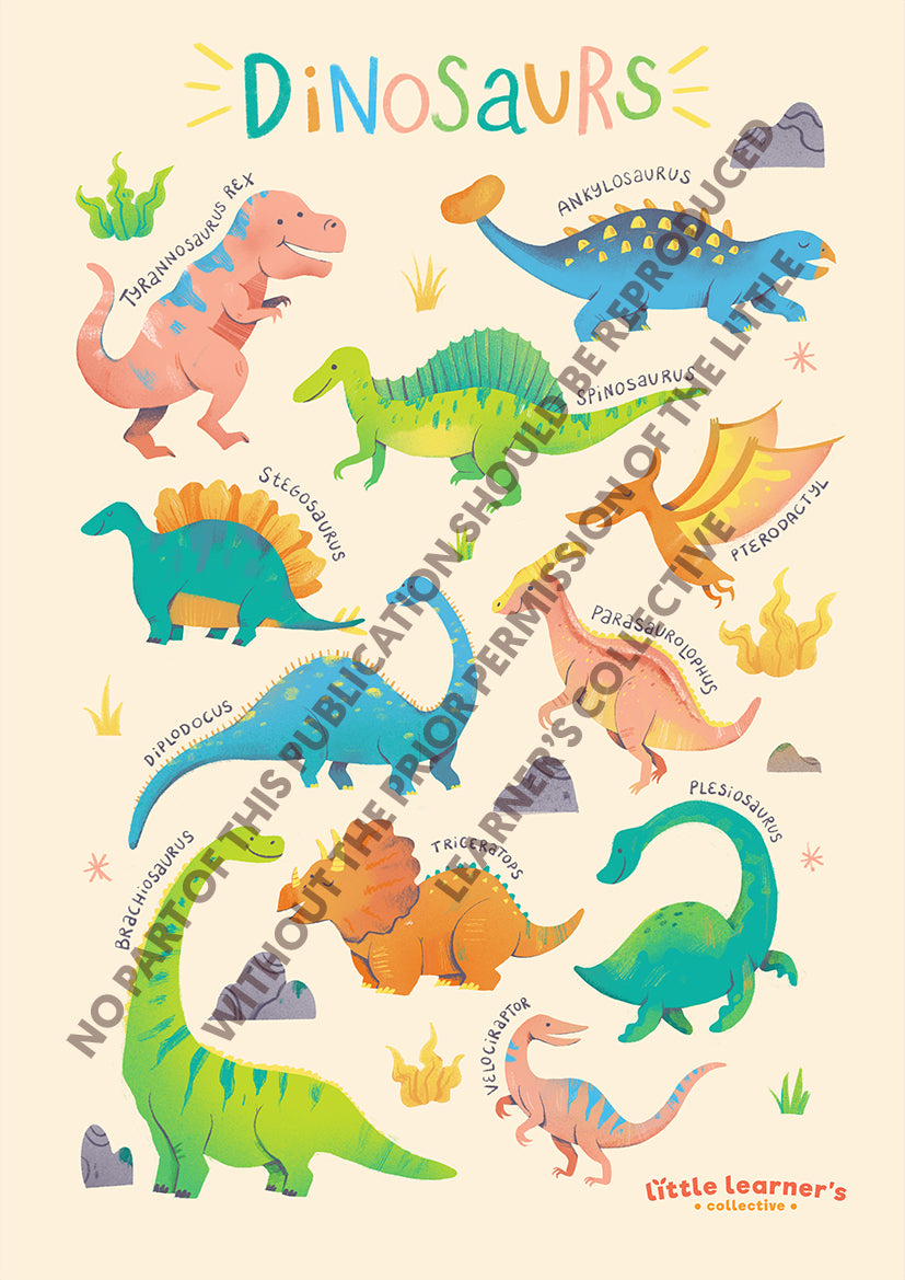 Dinosaurs Nursery Poster